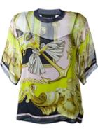 Marco Bologna Baroque Print Sheer Blouse