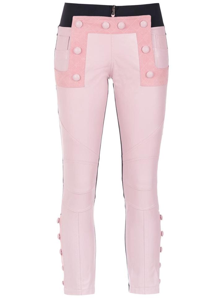 Andrea Bogosian Leather Skinny Trousers - Pink
