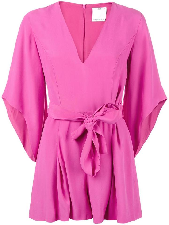 C/meo V-neck Playsuit, Women's, Size: Medium, Pink/purple, Polyester/viscose