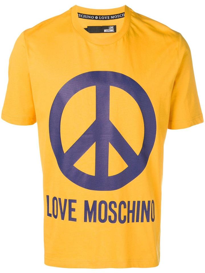Love Moschino Logo Print T-shirt - Yellow