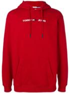 Tommy Jeans Logo Print Hoodie - Red