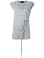 Dsquared2 Asymmetric Twisted T-shirt, Women's, Size: Medium, Grey, Cotton/viscose