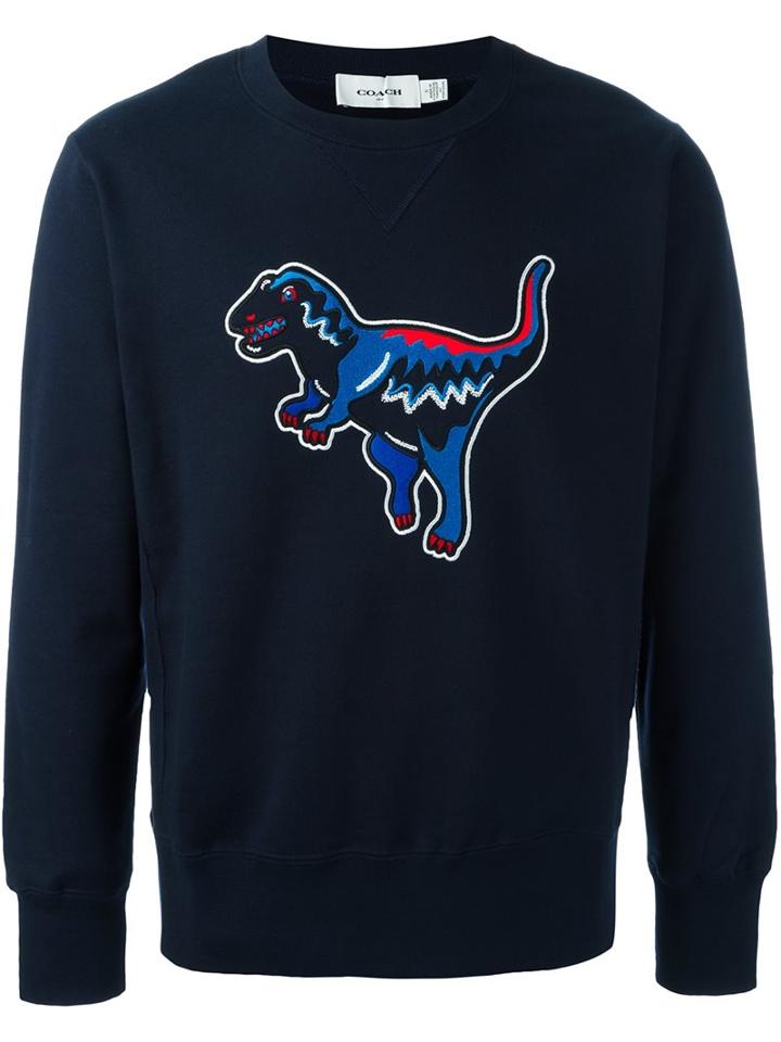 Coach Dinosaur Patch Sweatshirt, Men's, Size: Large, Blue, Cotton