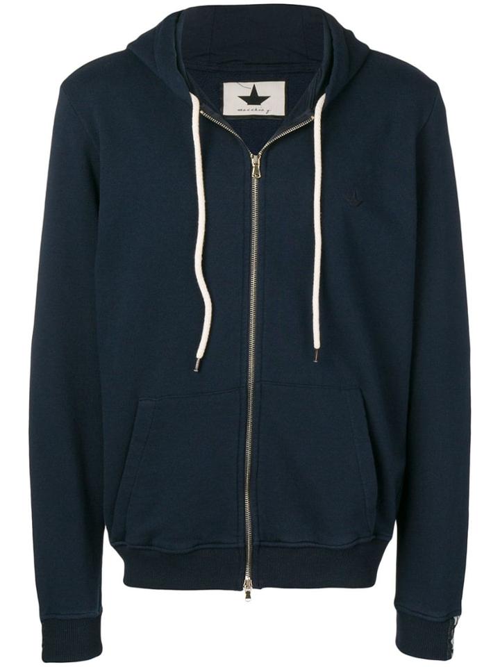 Macchia J Logo Tape Zip-up Hoodie - Blue