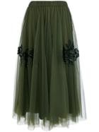 P.a.r.o.s.h. - Sequin Embellished Full Skirt - Women - Polyamide/acetate/viscose - M, Green, Polyamide/acetate/viscose