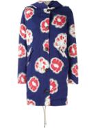 Woolrich Floral Print Coat, Women's, Size: Small, Blue, Cotton/polyester