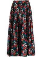 Valentino X Undercover Lovers Print Pleated Skirt - Black