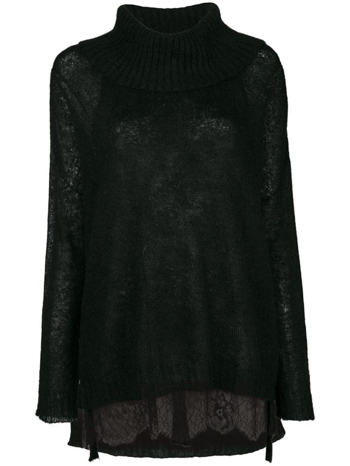 Twin-set Oversized Polo Neck - Black
