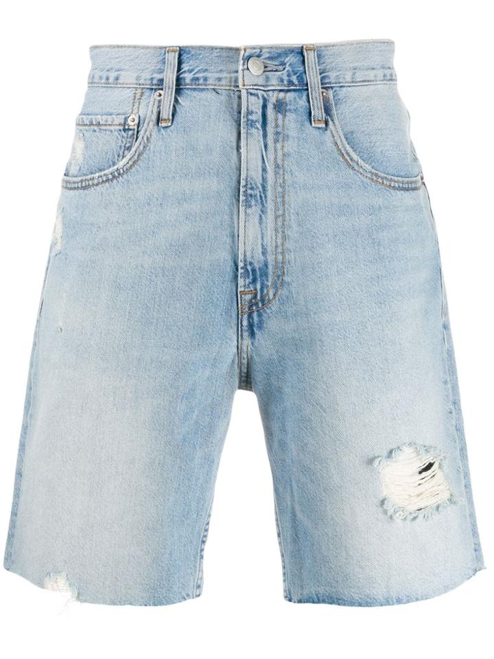 Calvin Klein Jeans Distressed Denim Shorts - Blue