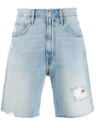 Calvin Klein Jeans Distressed Denim Shorts - Blue
