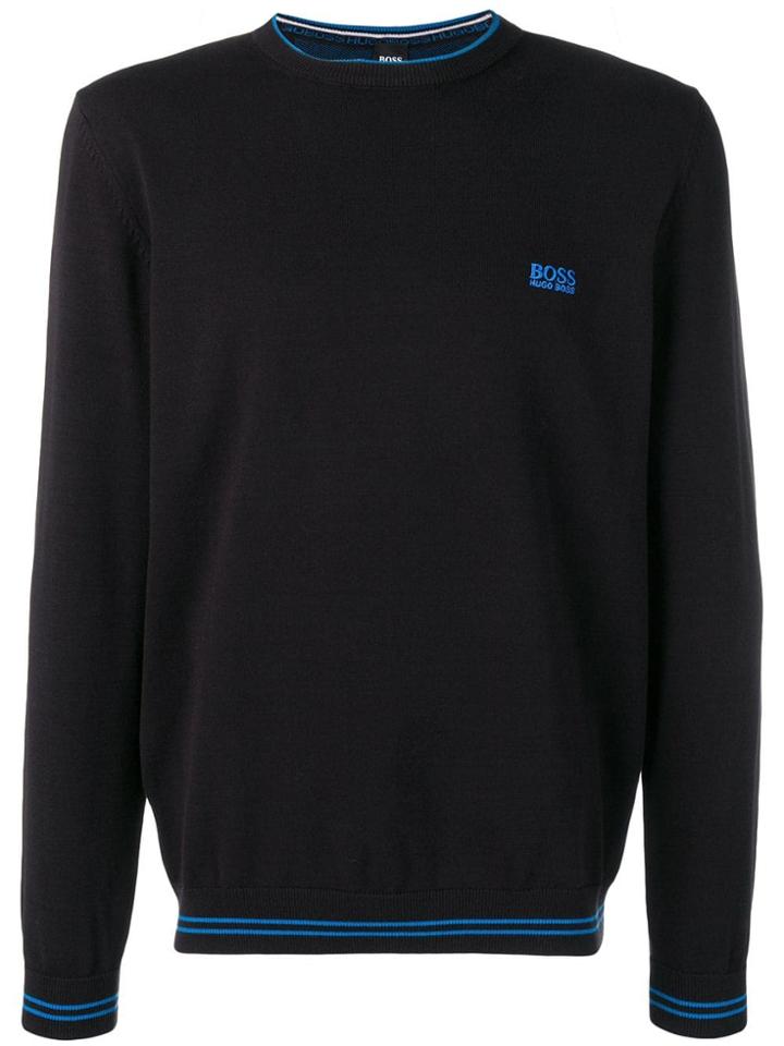 Boss Hugo Boss Contrast Stripe Jumper - Black