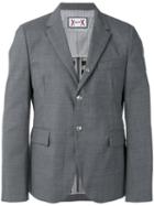 Moncler Gamme Bleu Logo Plaque Button Front Blazer, Men's, Size: 3, Grey, Virgin Wool/cupro