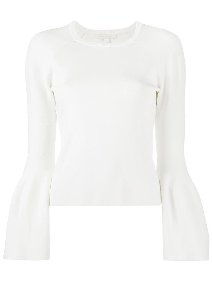 Jonathan Simkhai - Knitted Long Bell Sleeve Top - Women - Nylon/spandex/elastane/rayon - L, White, Nylon/spandex/elastane/rayon