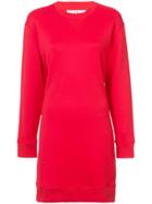 Tibi Open Back Sweatshirt Dress - Red