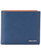 Prada Saffiano Bi-fold Wallet - Blue
