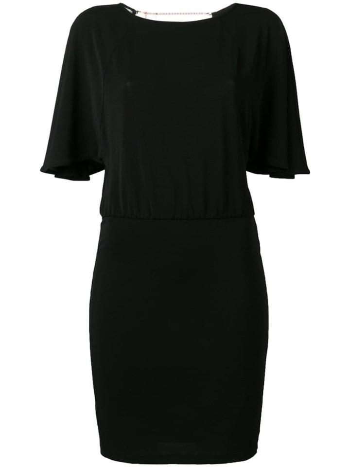 Patrizia Pepe Flutter Sleeve Dress - Black
