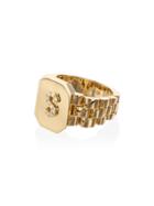Shay Metallic Initial 18k Gold Diamond Signet Ring