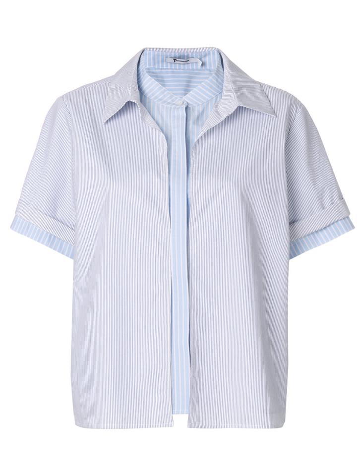 T By Alexander Wang Multi Stripe Blouse - Blue