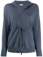 Peserico Zipped Fitted Cardigan - Blue