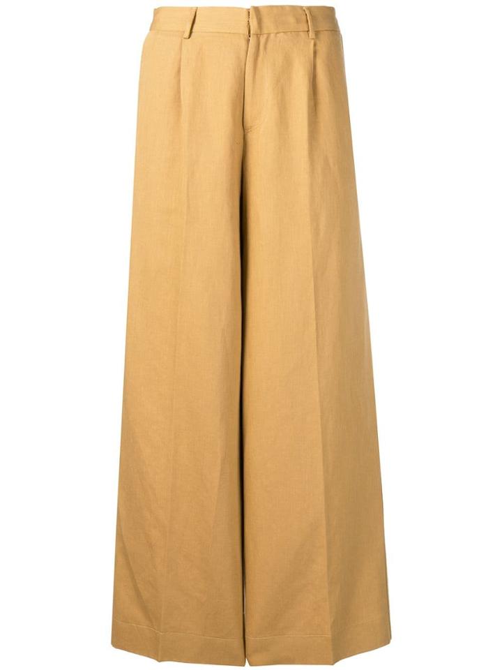 Forte Forte Classic Flared Trousers - Yellow