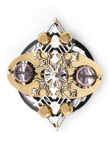 Emannuelle Junqueira Metallic Embellished Brooch