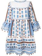 Dodo Bar Or Embroidered Tassel Mini Dress - Blue