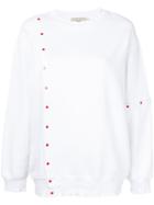 Maison Kitsuné Heart Button Sweatshirt - White