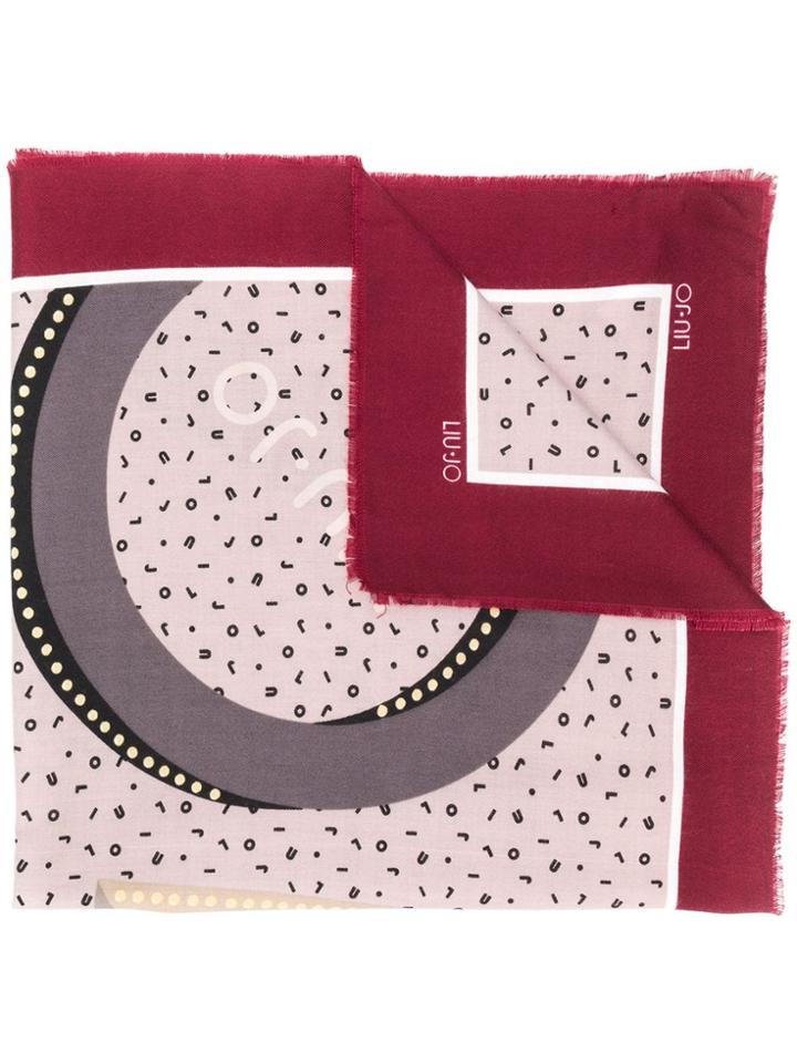 Liu Jo Logo Pattern Scarf - Red