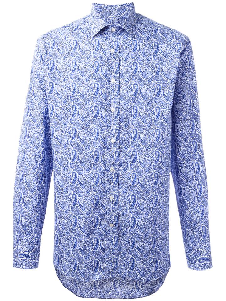 Etro New Warrant Shirt, Men's, Size: 40, Pink/purple, Cotton
