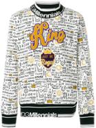 Dolce & Gabbana King Graffiti Print Sweatshirt - White