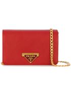 Prada Wallet With Chain - Red