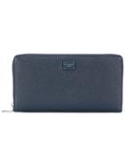 Dolce & Gabbana Logo Embroidered Wallet - Blue