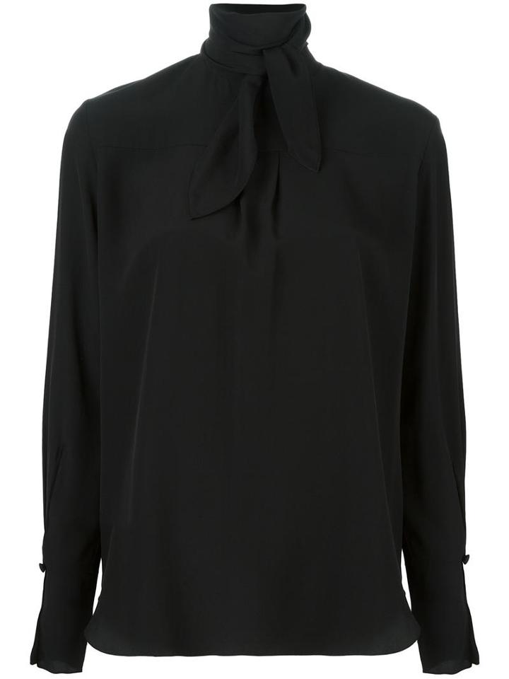 Chloé Neck Tie Blouse, Women's, Size: 34, Black, Silk