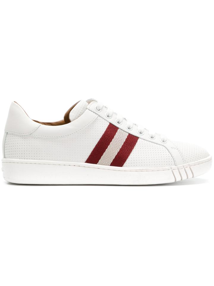Bally Perforated Stripe Sneakers - White