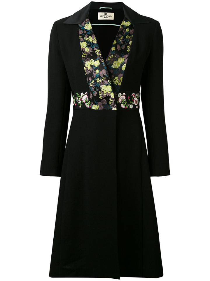 Etro Floral Coat - Black