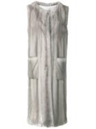 Liska Sagittario Fur Trimmed Waistcoat - Grey