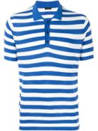 Z Zegna Striped Polo Shirt, Men's, Size: L, Blue, Cotton/linen/flax
