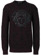 Versace - Medusa Intarsia Knit - Men - Wool - 52, Black, Wool