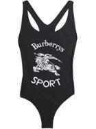 Burberry Archive Logo Print Swimsuit - Black
