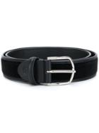 Canali Velvet-panelled Belt - Black
