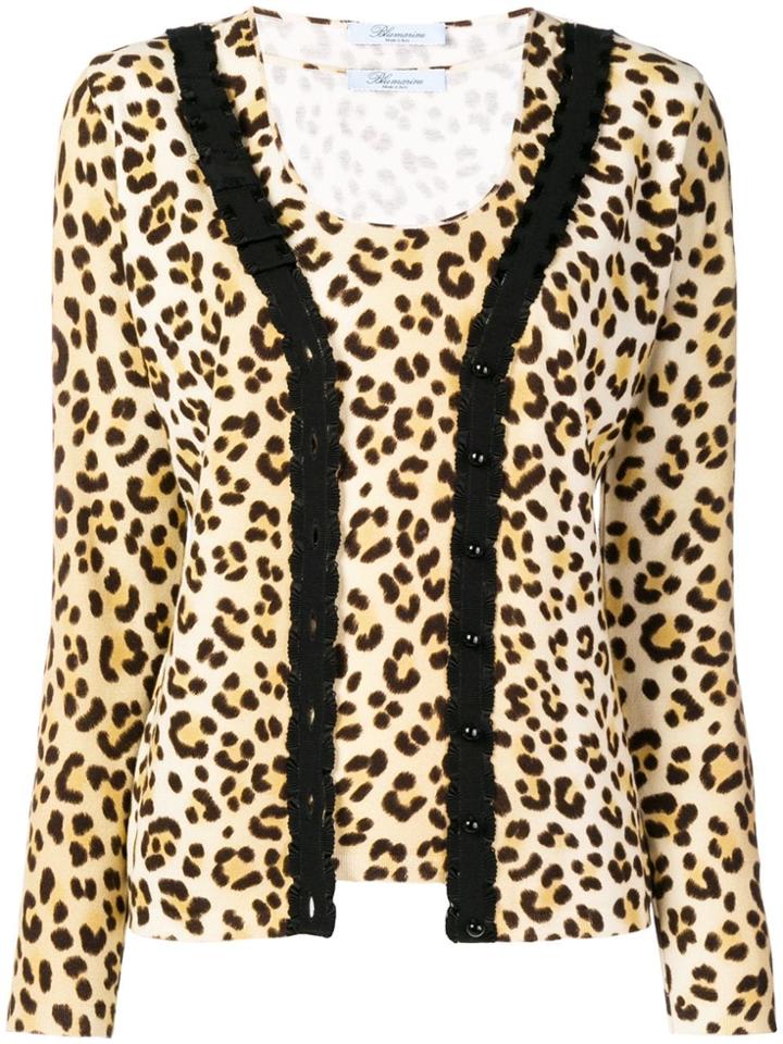 Blumarine Leopard Pattern Cardigan - Brown