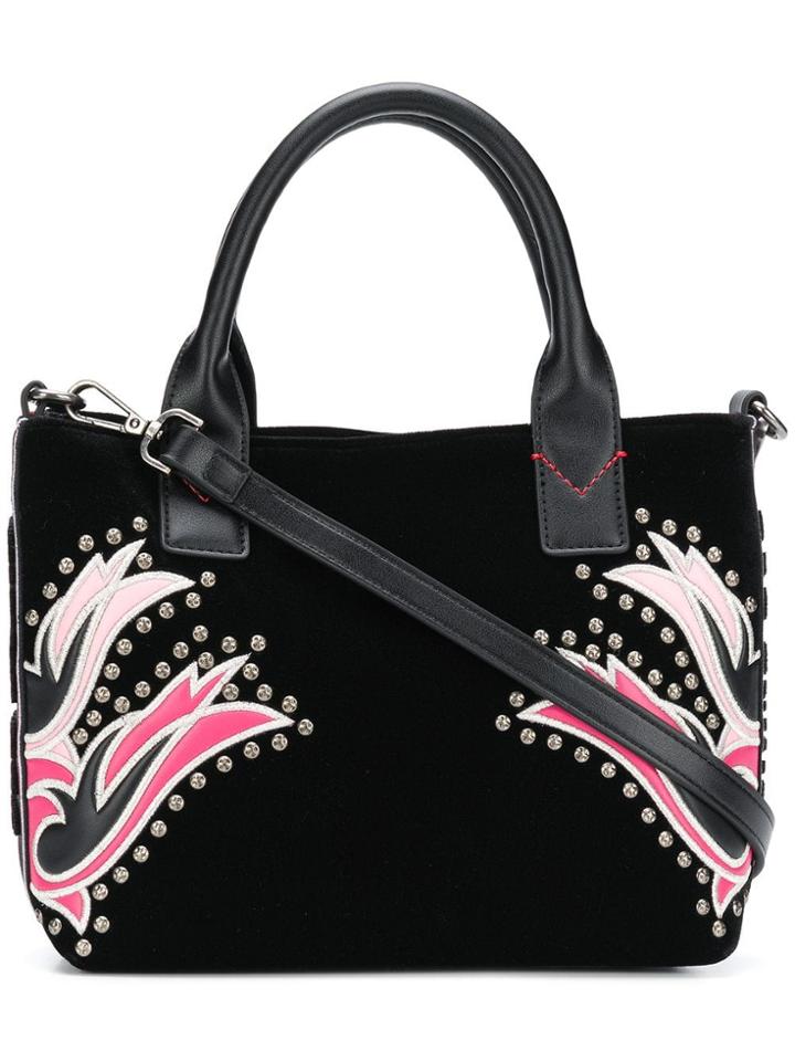 Pinko Embroided Studded Shulder Bag - Black