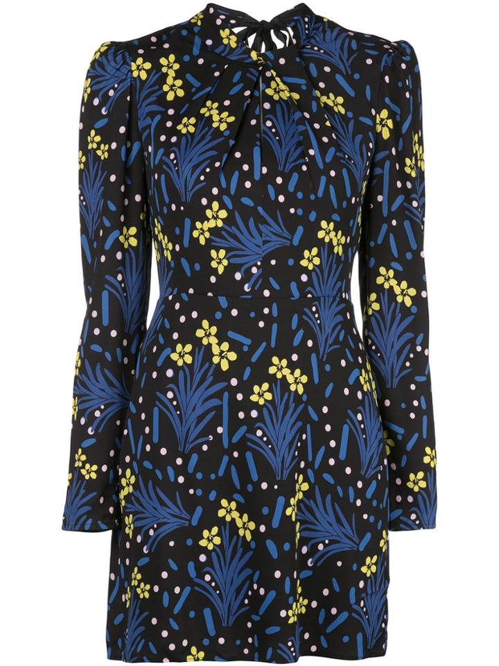 Self-portrait Floral Print Mini Dress - Black