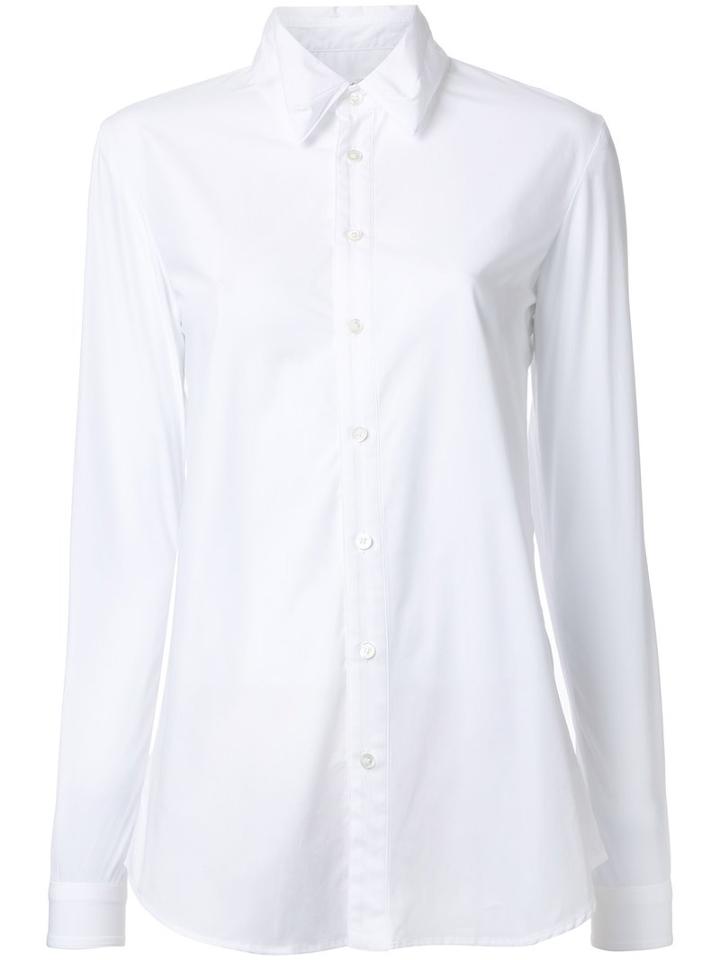Julien David Classic Shirt, Women's, Size: Large, White, Cotton