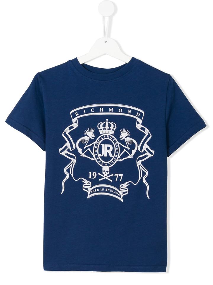 John Richmond Kids Teen Printed Logo T-shirt - Blue