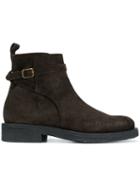 Ami Paris Strap Boots With Crepe Sole - Brown