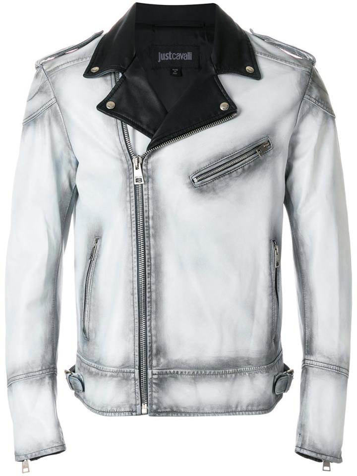 Just Cavalli Biker Style Jacket - White