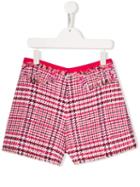Elisabetta Franchi La Mia Bambina Teen Houndstooth Check Shorts - Pink