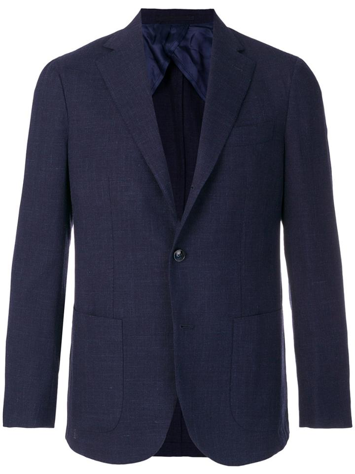 Barba Classic Single-breasted Blazer - Blue