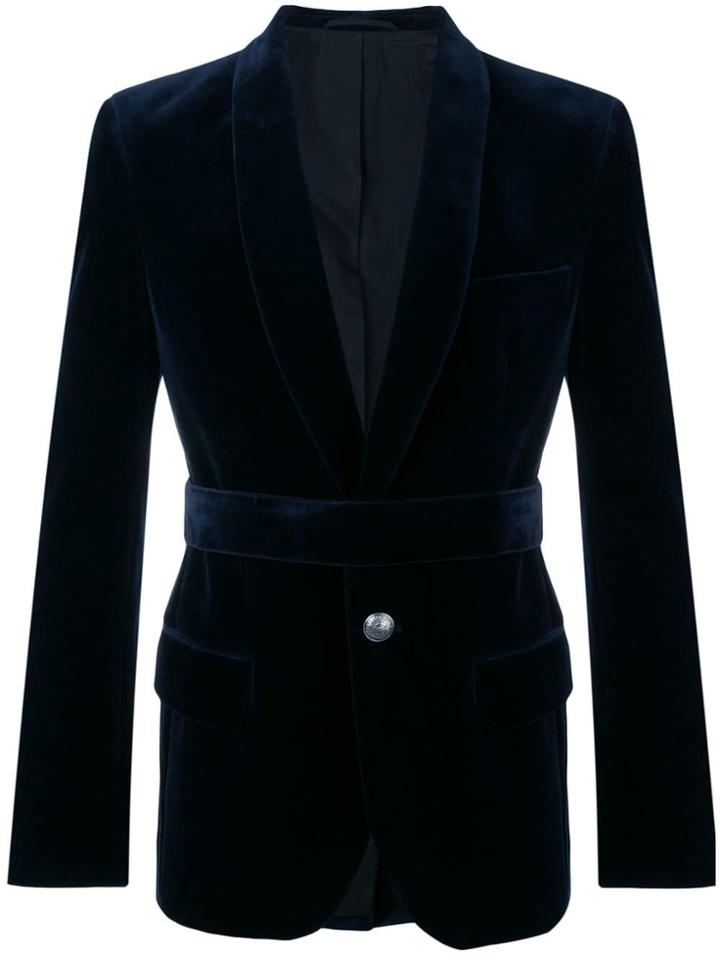 Balmain One Button Jacket - Blue